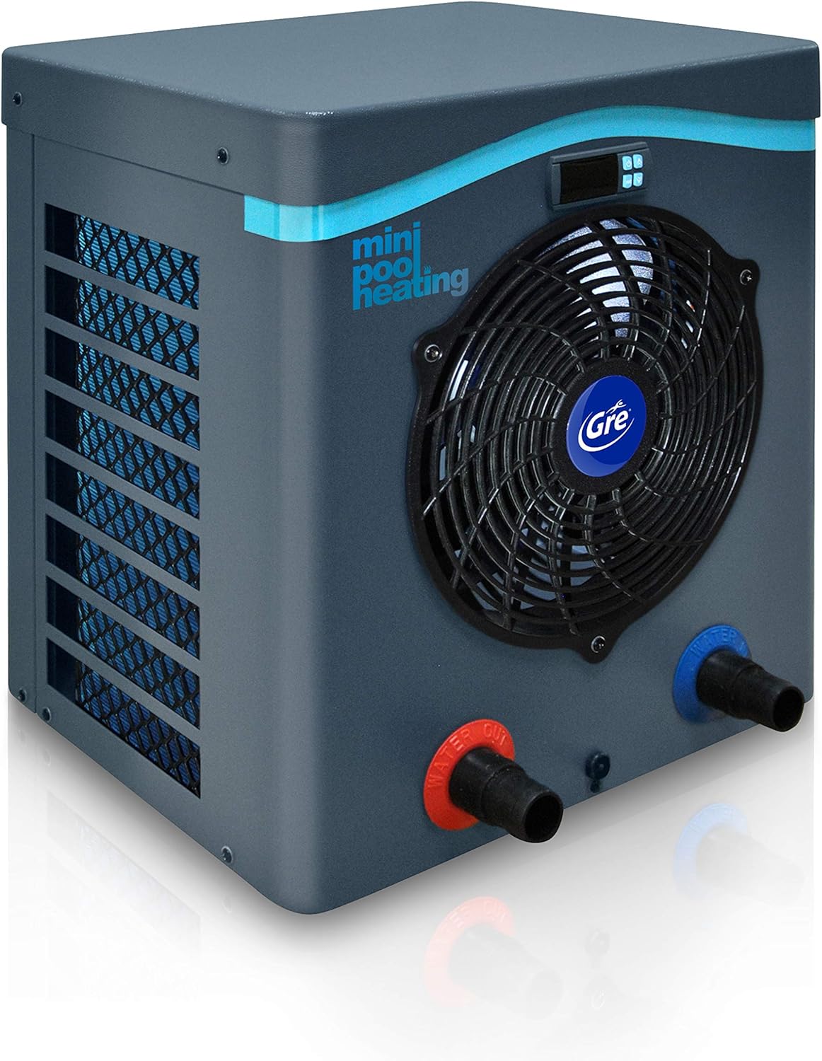 Gre HPM30 - Mini-Wärmepumpe für Aufstellpools bis zu 30 m³, Heizsystem für Aufstellpools, Farbe Grau