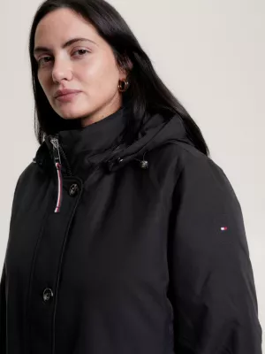 Parka acolchoada com capuz e forro de pele sintética Curve