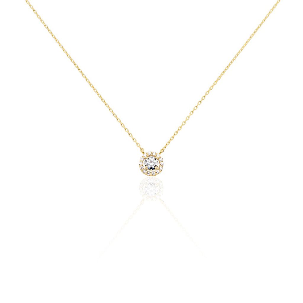 Collier Plaqué Or Radbod Pierre Artificielle Oxydes De Zirconium