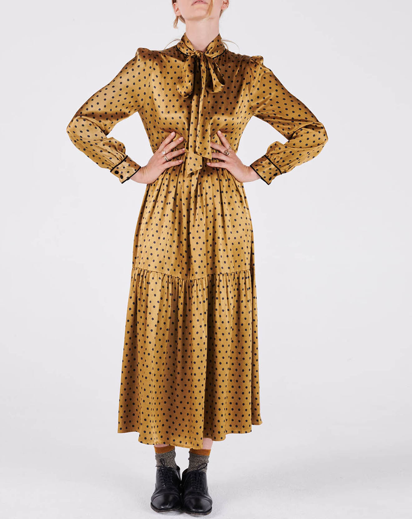 Swildens Robe Carlito à pois mordore