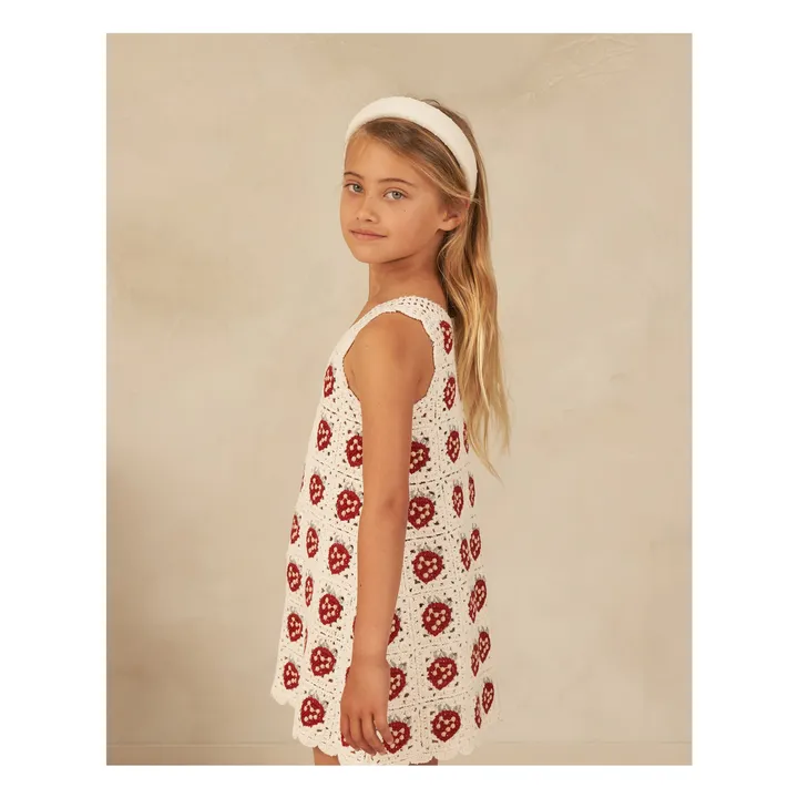 Rylee + Cru Robe Crochet Fraises | Ecru