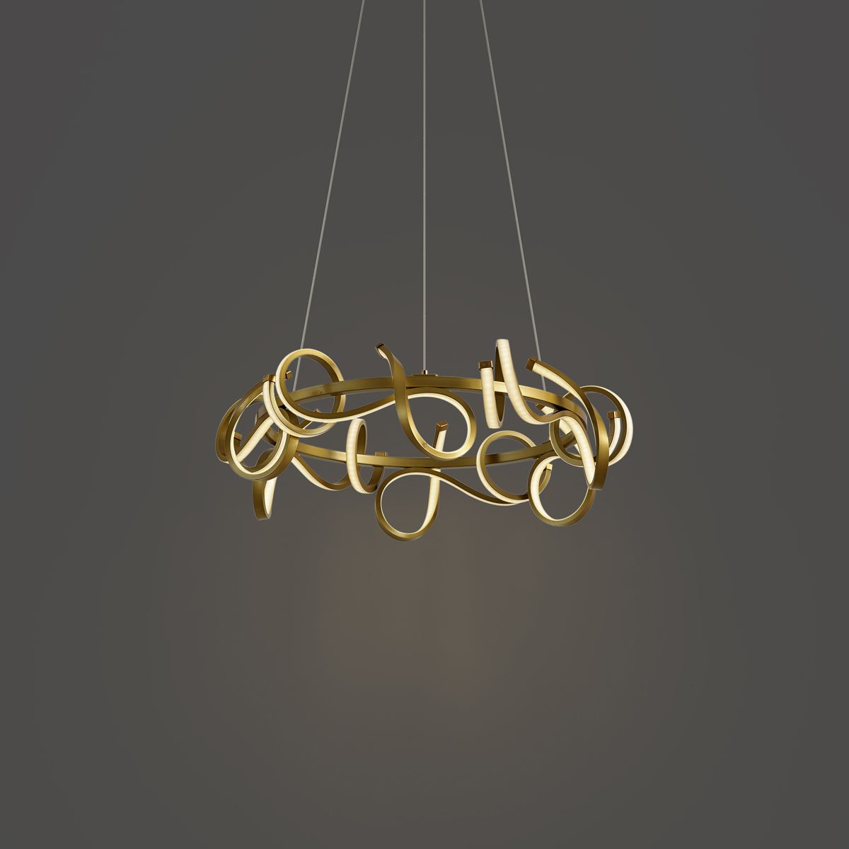 Design hanglamp goud rond 3-staps dimbaar - Krisscross
