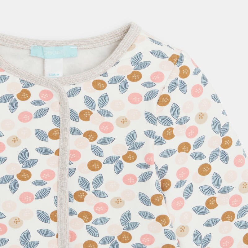 Veste fine doublure polaire fleurie rose bébé fille Rose
