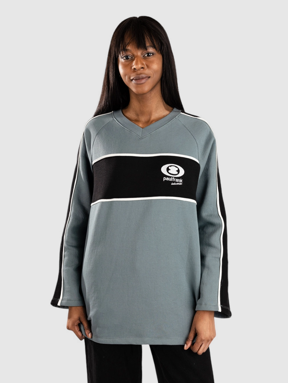 Daisy Street x Paul Frank Relaxed Long Sleeve Industries Washed Sweate teal