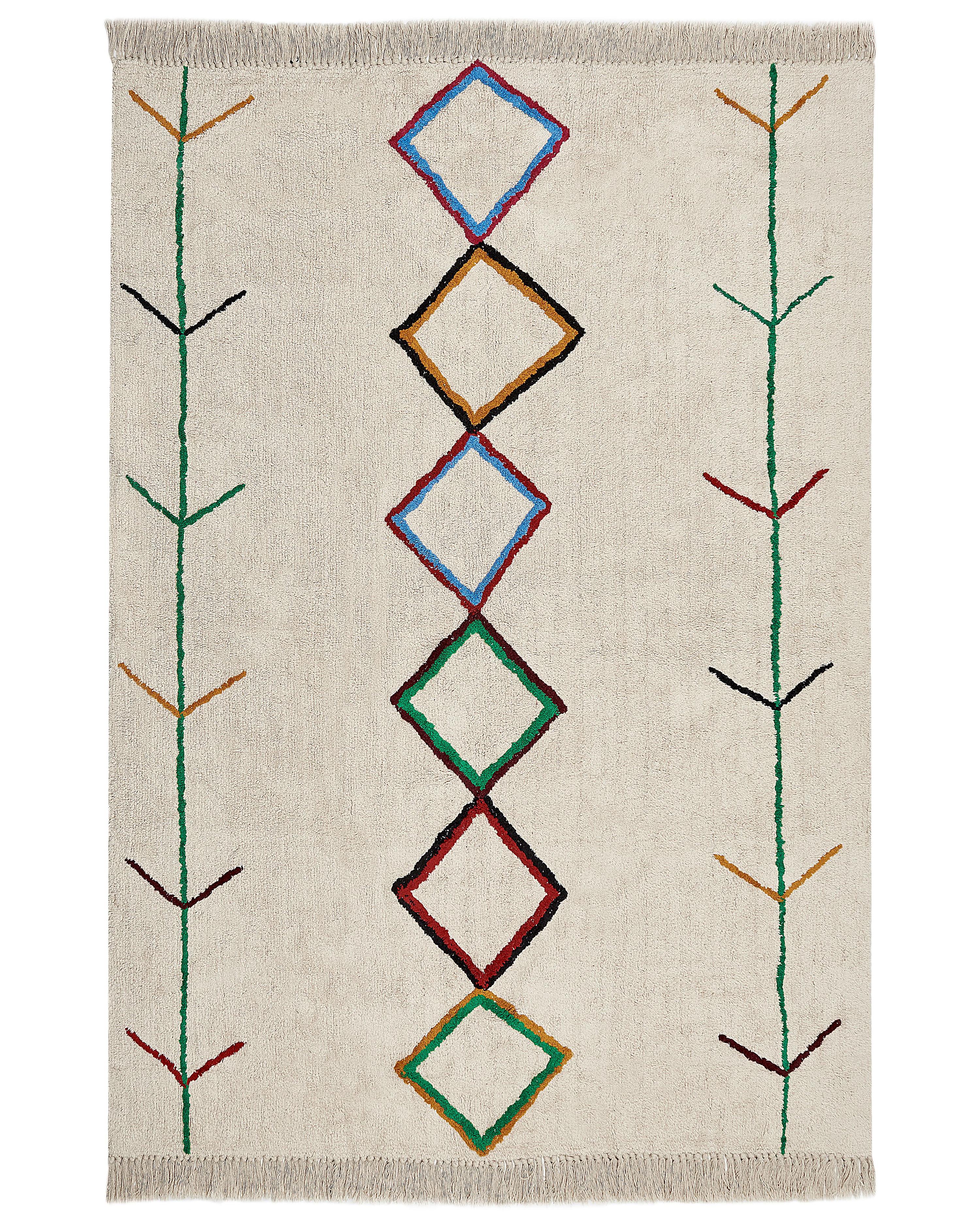 Vloerkleed CETMI Beige 160 x 230 cm Katoen