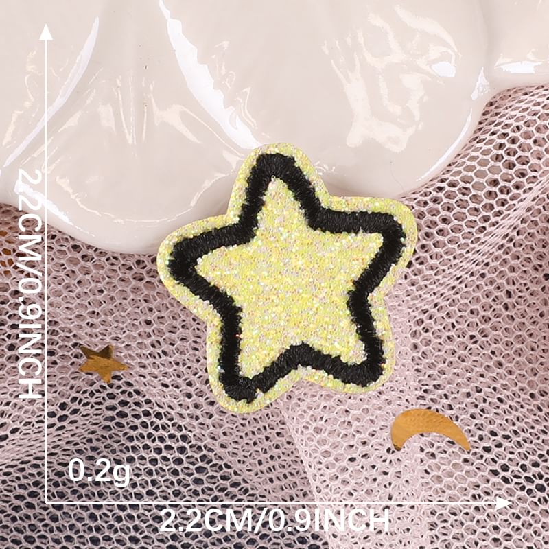 Embroidery Kingdom - Hart/Ster geborduurde applicatie patch (diverse ontwerpen)
