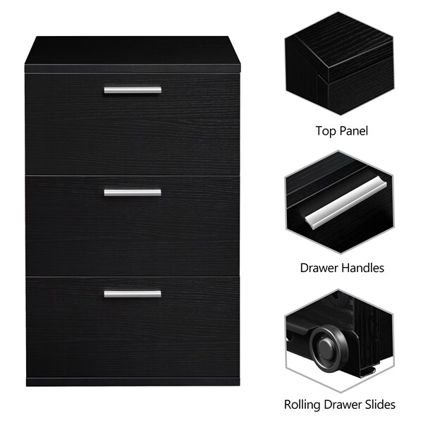 Yaheetech 2 x Nachtschrank Kommode Boxspringbett, Nachttisch Nachtkommode 59cm hoch, Schubladen mit Griff