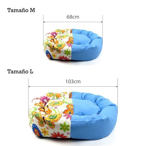 Cama para cães Pet Lover Donut com borboletas azuis