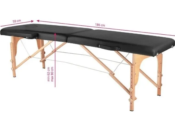 Activeshop WOOD COMFORT MASSAGE TABLE ACTIV FIZJO 2 SEGMENTS BLACK