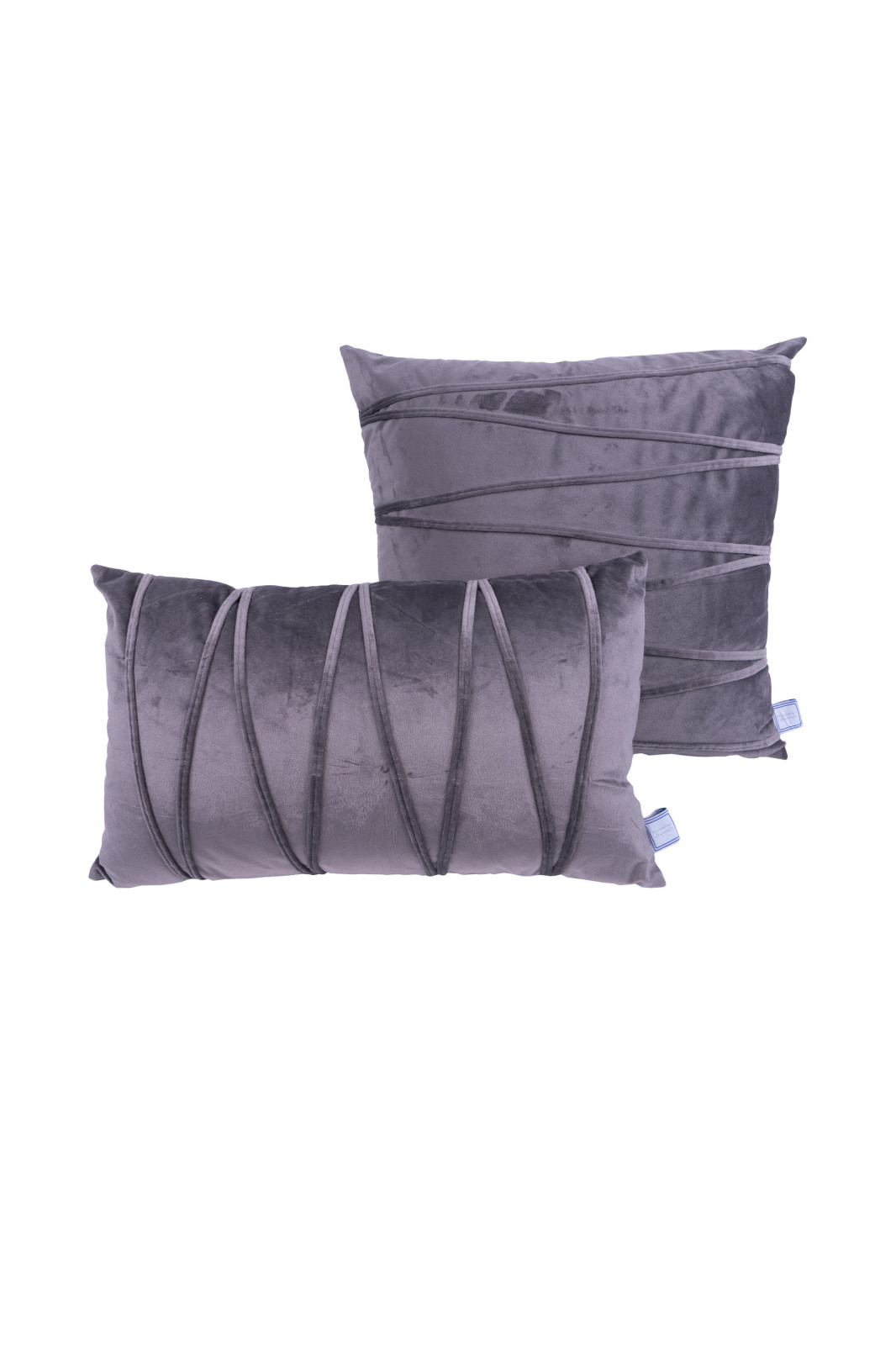 2er-Set Dekokissen - graphit - 30x50 cm - 45x45 cm