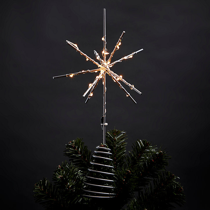 Cimier étoile pour sapin de Noël en 3D LED intégrée blanc chaud l.19,5 x P.16 x H.32 cm