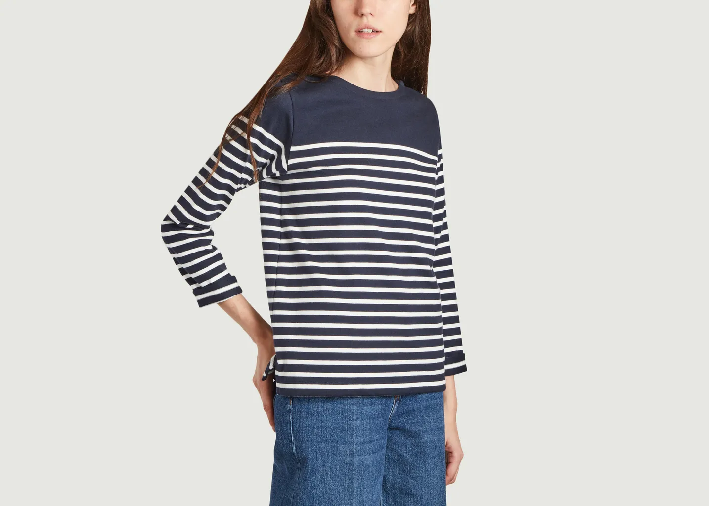 T-shirt marinière manches longues en coton Petit Bateau