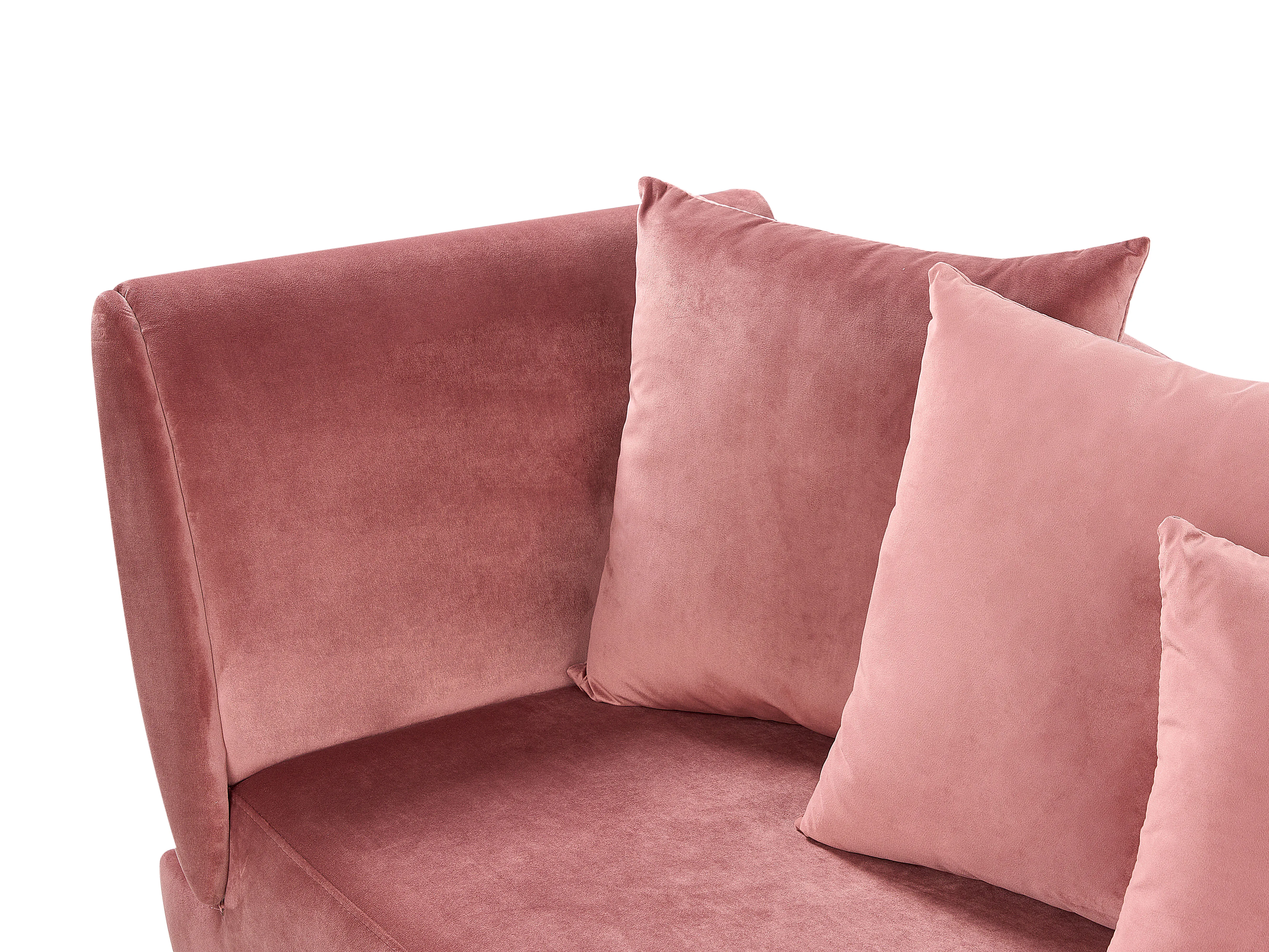 Linkszijdige chaise longue MERI Fluweel Roze met opbergruimte