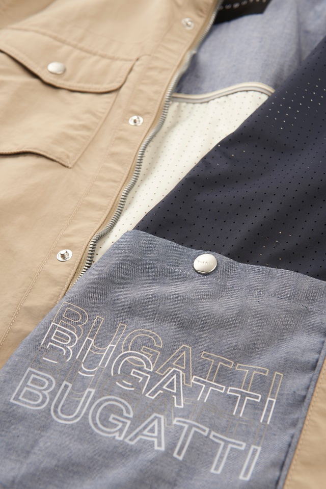 bugatti Langjacke mit Kapuze mit einrollbarer Kapuze