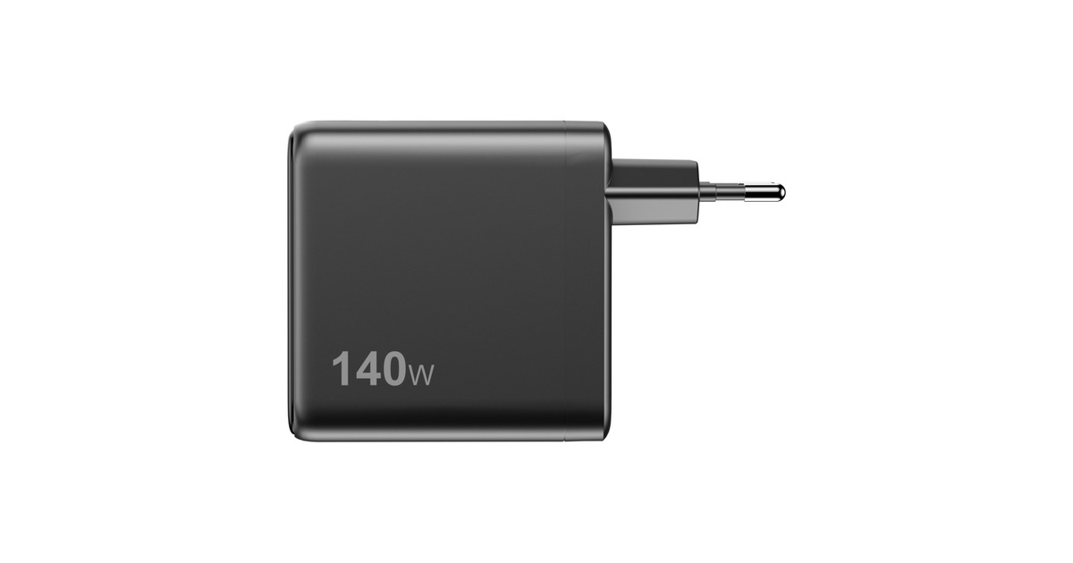 Sitecom140W GaN Power Delivery Wall Charger with full color LED display oplader  (Zwart)