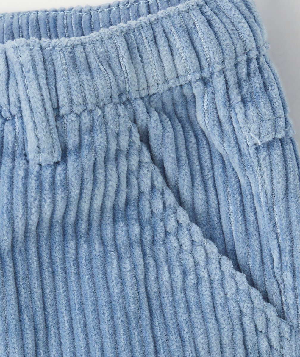 PANTALON RELAX BÉBÉ GARÇON EN VELOURS CÔTELÉ BLEU