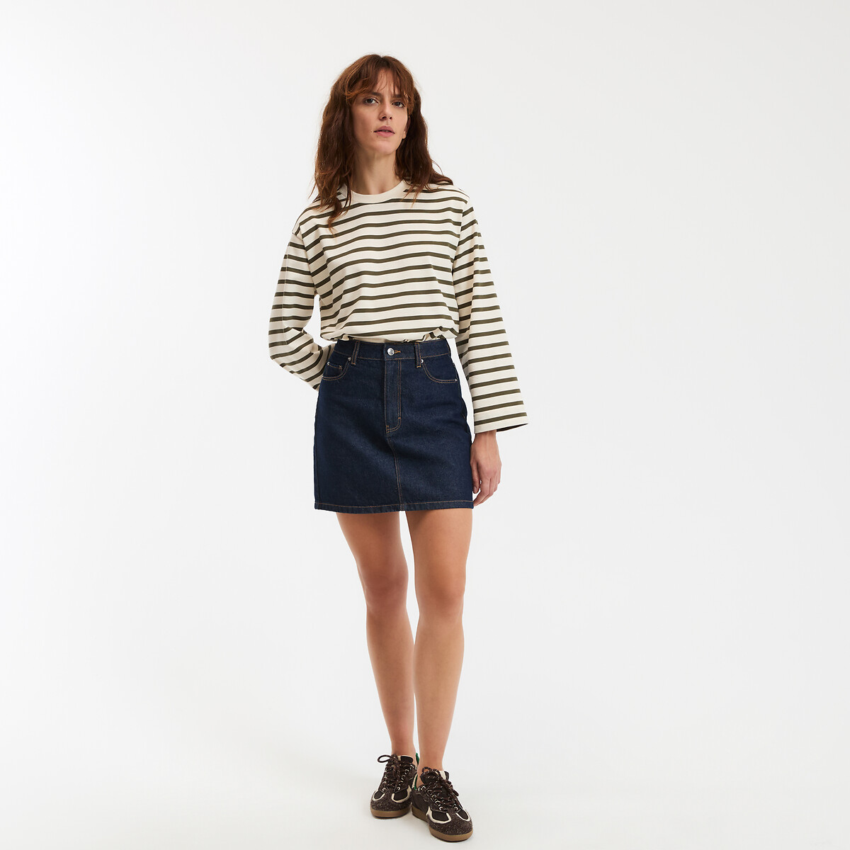 COLEÇÃO LA REDOUTE<br>Camiseta listrada, gola redonda, mangas compridas