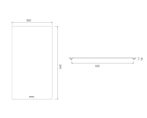 Schock Fibre-Rock snijplank, 54,2 x 30 x 1,9 cm, grijs, 629184