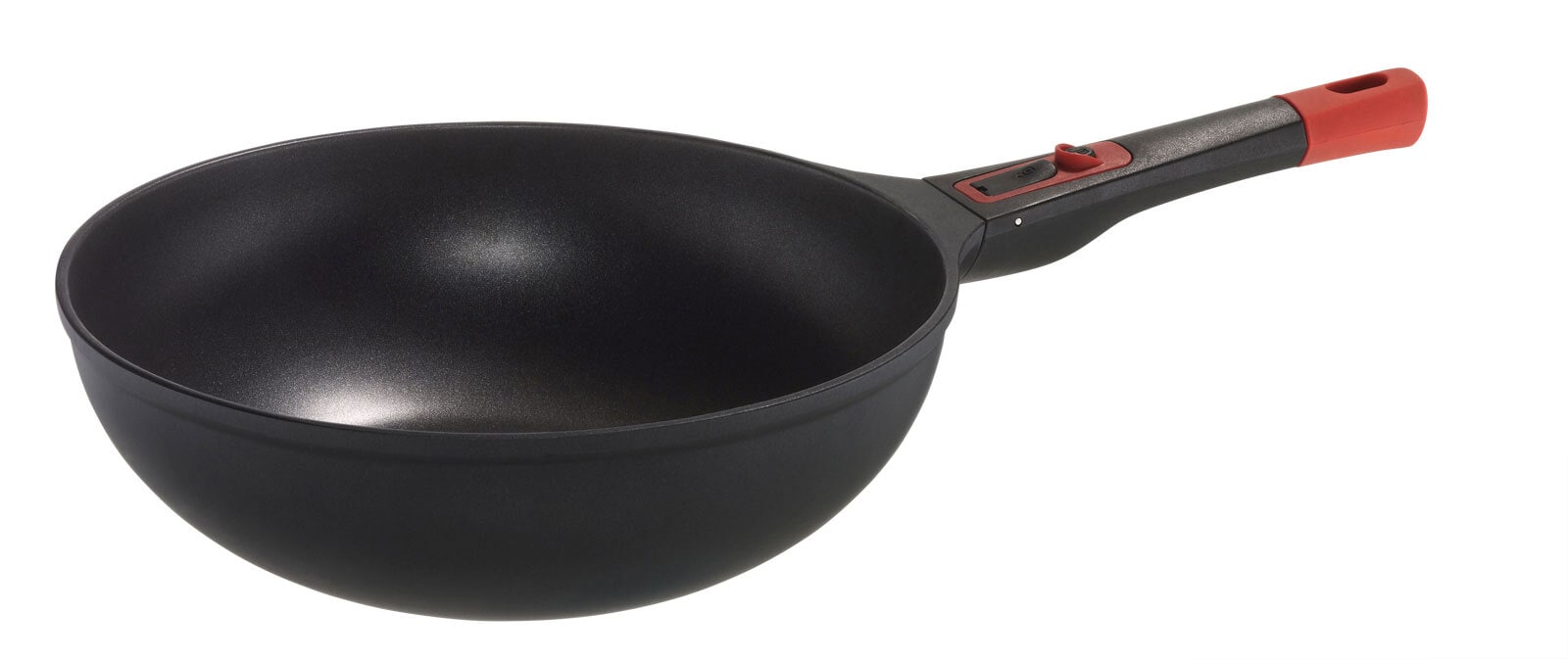 bongusto Wokpfanne mit Abnehmbarem Griff 30 cm schwarz/ rot