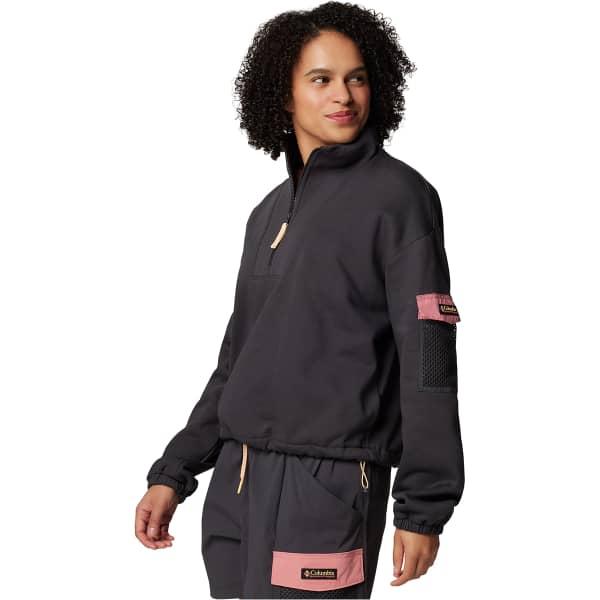 Sweat polaire COLUMBIA PAINTED PEAK CROPPED FLEECE SHARK/PINK AGAVE