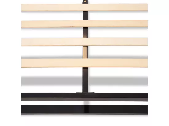 OLYMPE LITERIE | Sommier à lattes en métal PANDORE 160x200 cm | Coloris Noir | Livré en kit