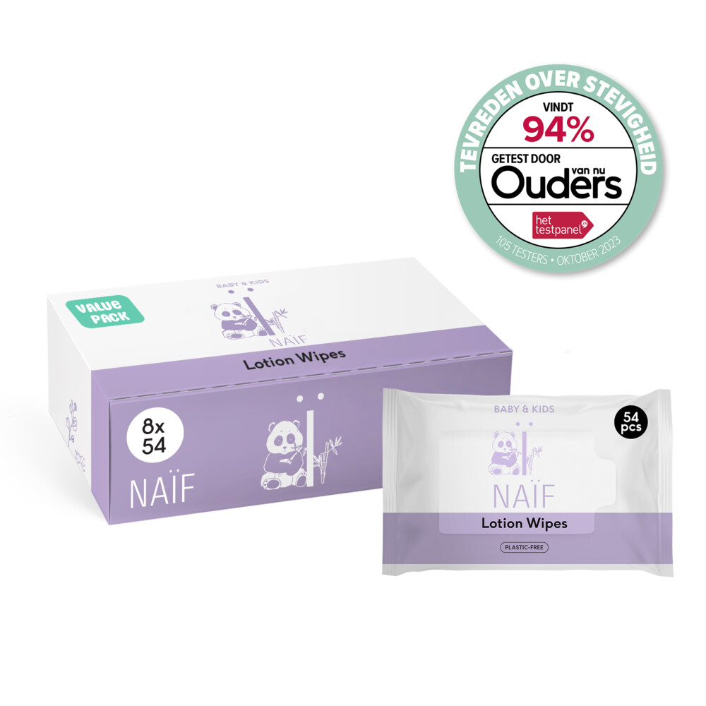 Naif Lotion Billendoekjes Plasticvrij8x54 stuks