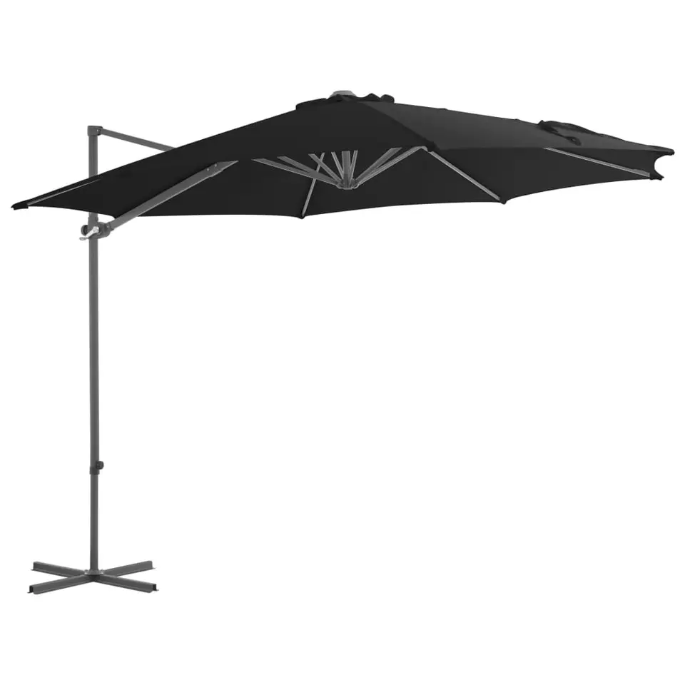 vidaXL - Zweefparasol - Zwart - 300 x 255 cm