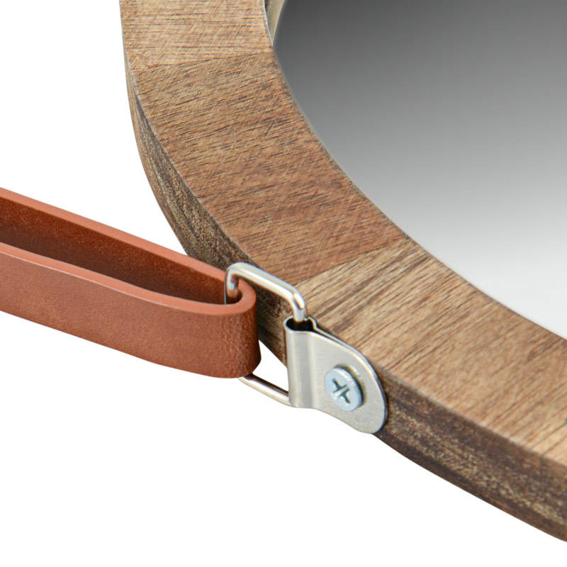 Miroir rond 'Cosy' en bois et en verre