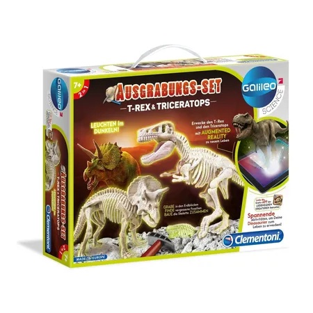Clementoni Galileo Ausgrabungsset T-Rex und Triceratops