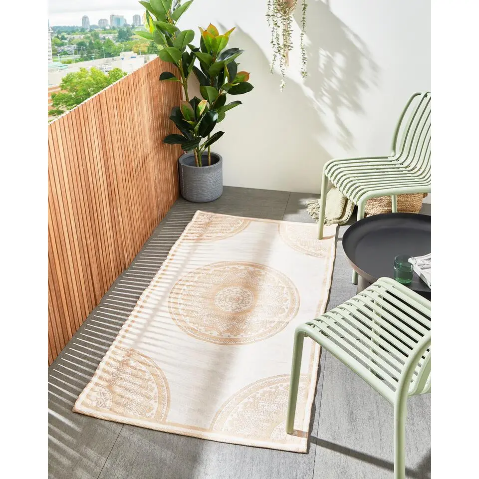 HUBLI - Tuintapijt - Beige - 80 x 150 cm - Polypropyleen