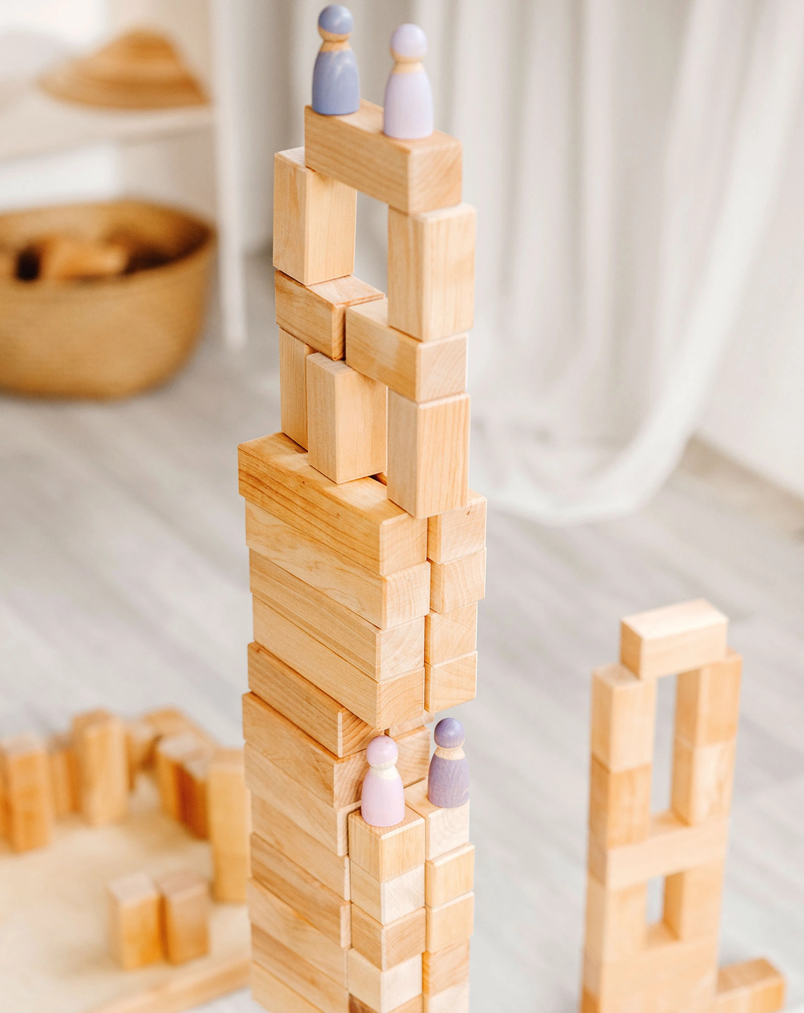Holz-Stufenpyramide NATUR 100-teilig