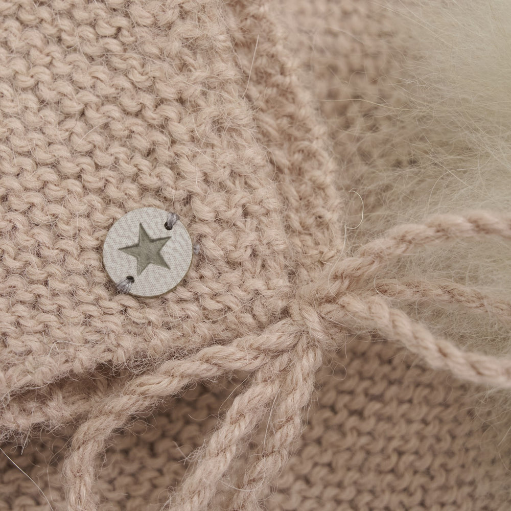 Køb Huttelihut Mahogany Rose Bonnet Uld Strik Alpaca Pompom