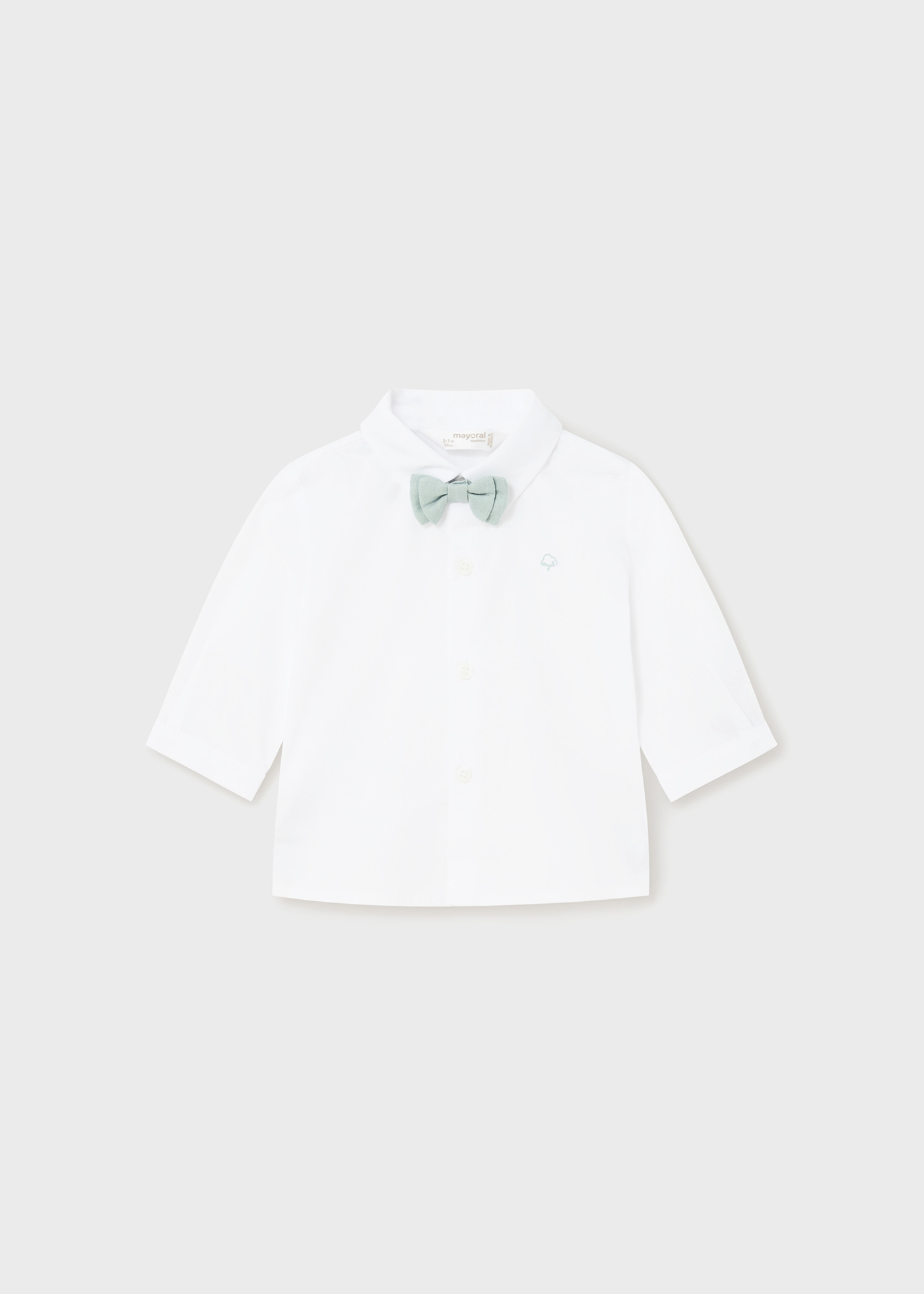 Camisa Oxford Better Cotton para recém-nascidos com gravata borboleta