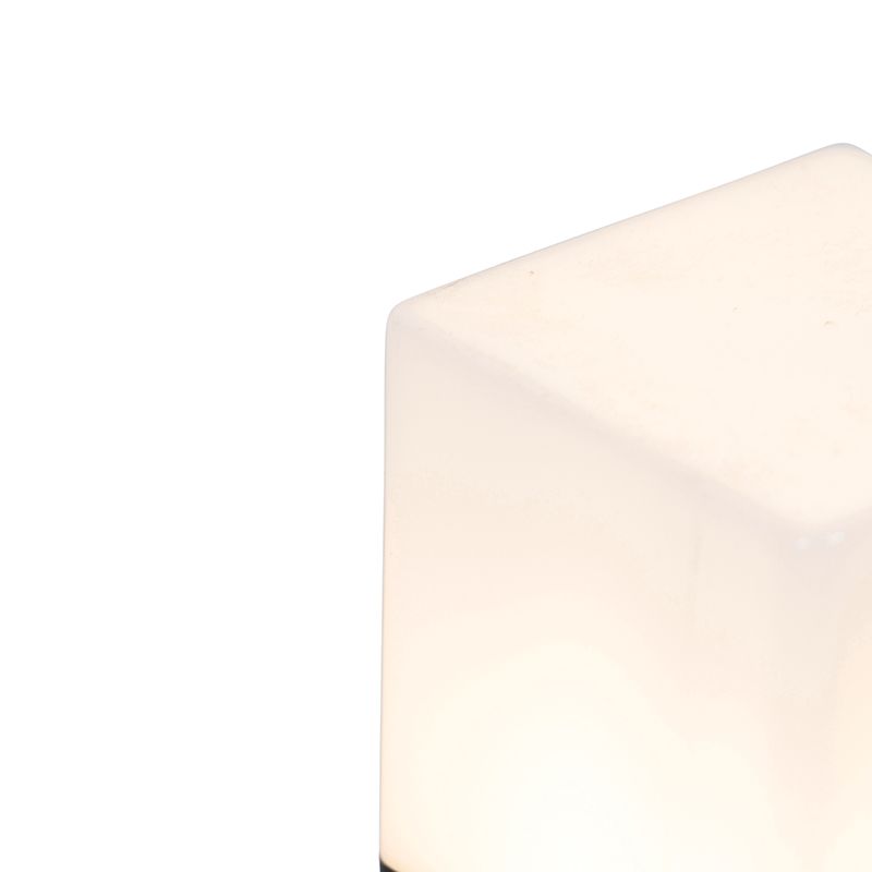 Staande buitenlamp zwart met opaal witte kap 30 cm - Denmark