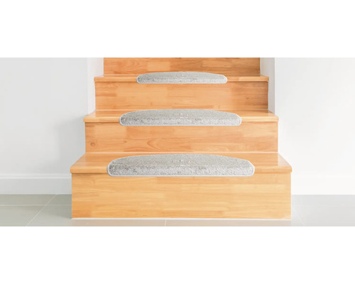 Fortuna beige halfronde trapmattenset, 28x65 cm, 15 stuks