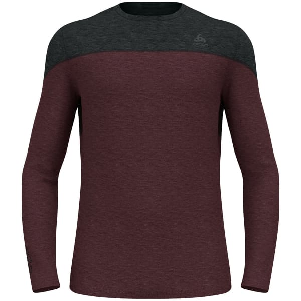 T-shirt thermique ODLO REVELSTOKE PW 150 BL TOP CREW NECK L/S BLACK/FUDGE MELANGE