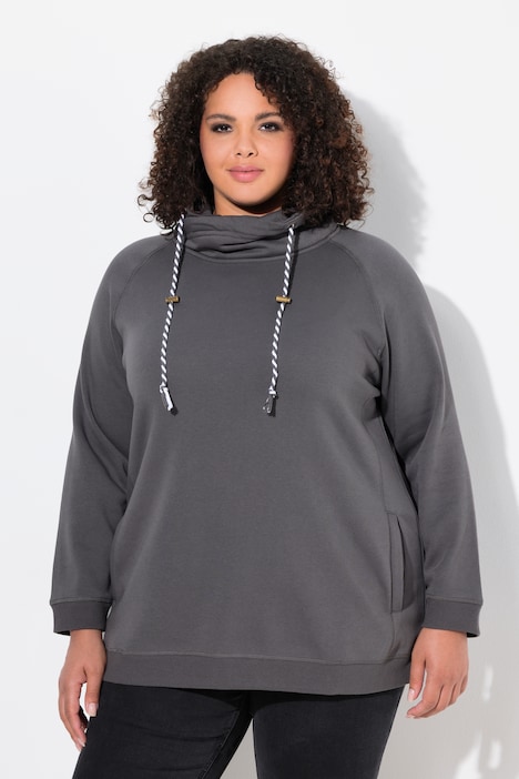 Sweatshirt, weiter Stehkragen, Taschen, Raglan-Langarm
