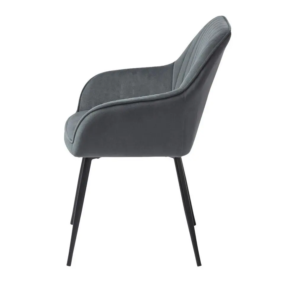 Nordic Home - Angelo armstoel velvet streep - grijs