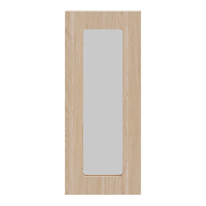 Porte de meuble de cuisine vitrée Chia décor chêne clair mat l. 30 cm x H. 72 cm GoodHome