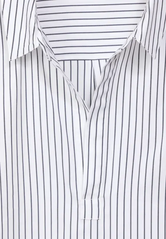 Gestreifte Longbluse - off white