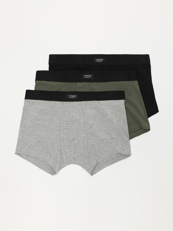 Pacote com 3 peças de roupa íntima básica - Cáqui