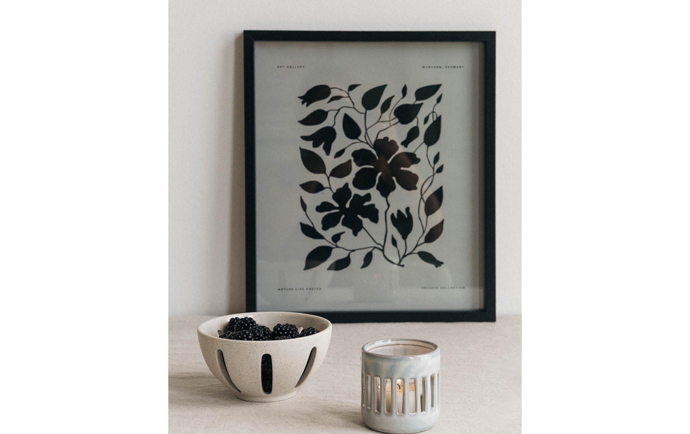Bild Black Flower 30 x 35 cmGerahmtes Poster