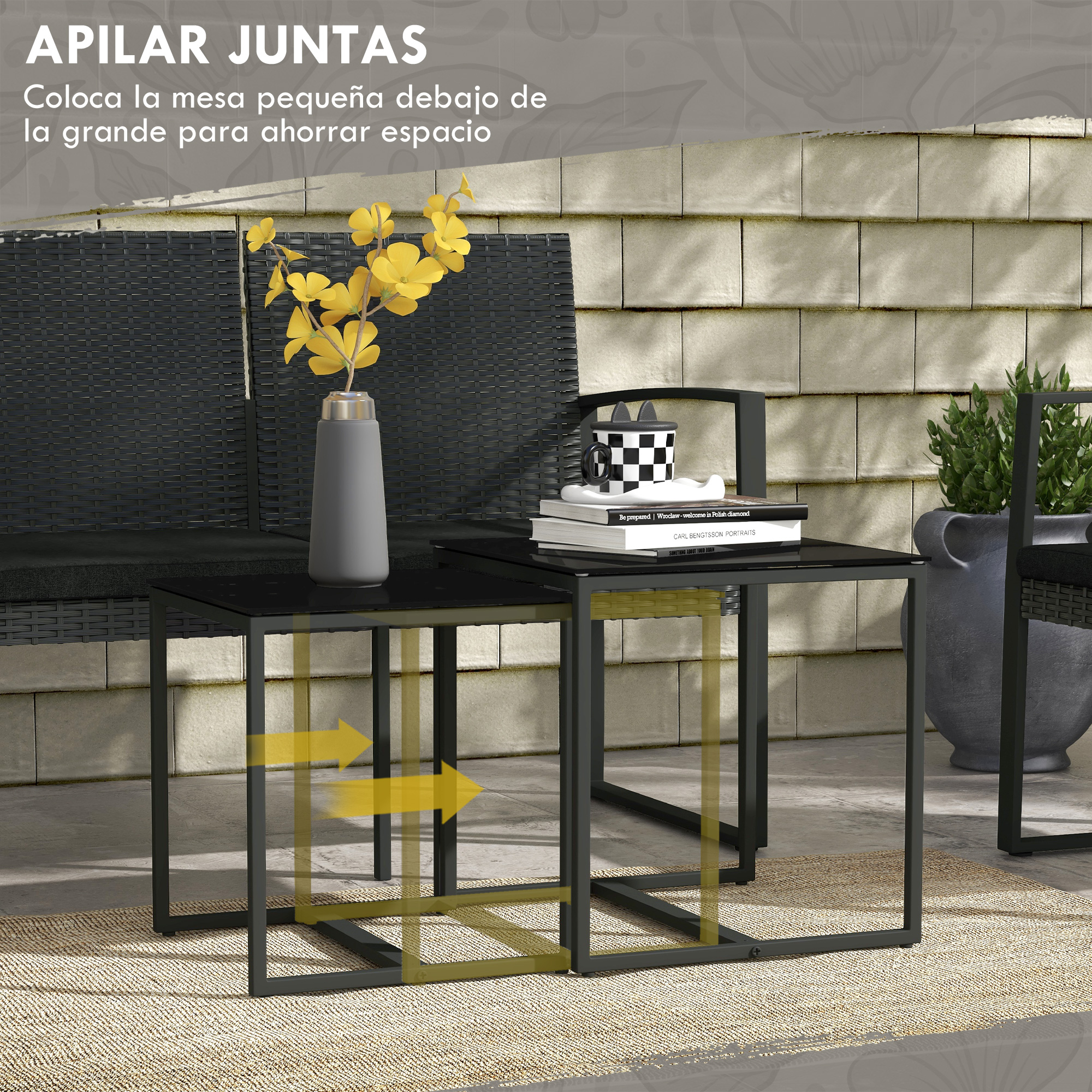 Móveis de jardim pretos Outsunny