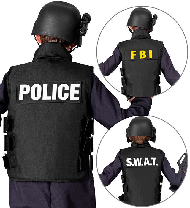 Swat Vest Zwart Wit Kind