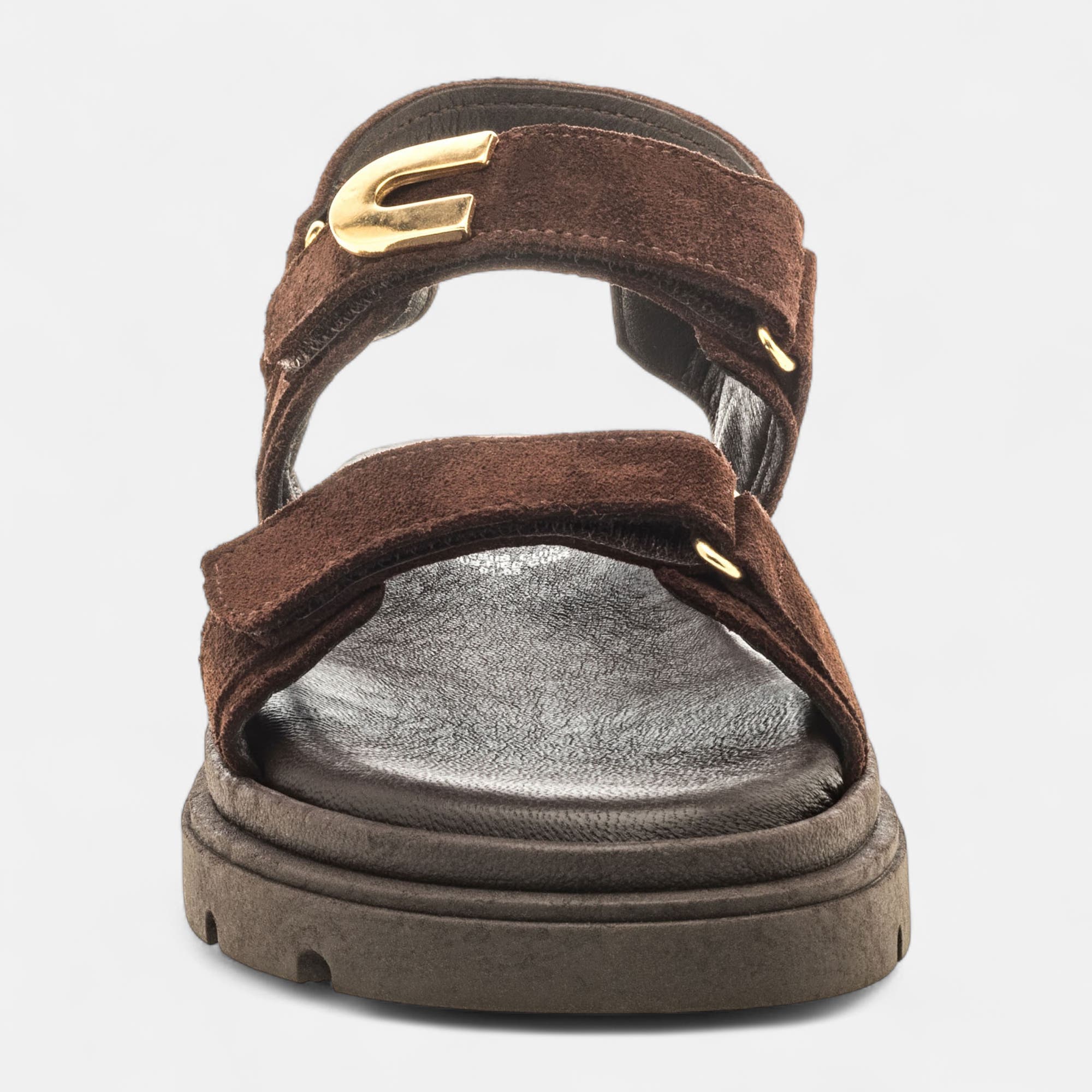 Sandales Femme en cuir marron