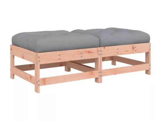 Repose-pieds de jardin et coussins lot de 2 bois massif douglas