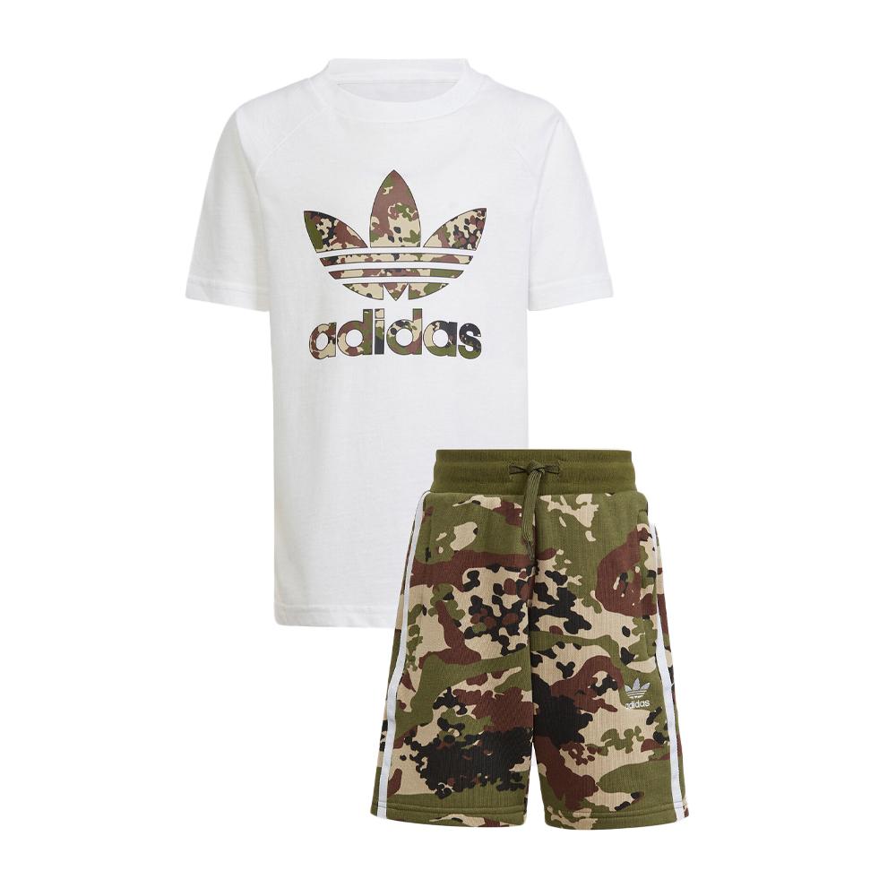 Adidas Ensemble Camouflage Blanc/Vert Garçon Adidas IS3282