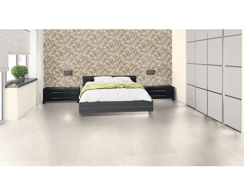 Charlotte PVC vloer, houtlook, wit, 200 cm breed (per meter verkocht)