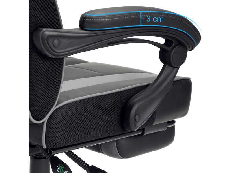 Songmics Bürostuhl mit neigbarer Rückenlehne, Schwarz / Gra Ergonomischer Gamingstuhl