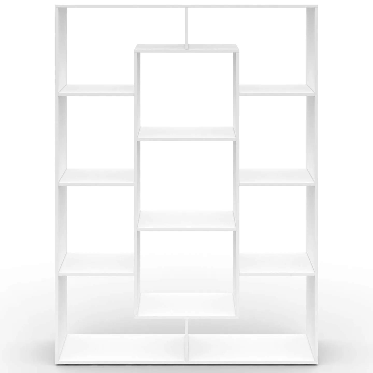 Etagère bibliothèque COLETTE avec 11 compartiments blanc H.143 cm